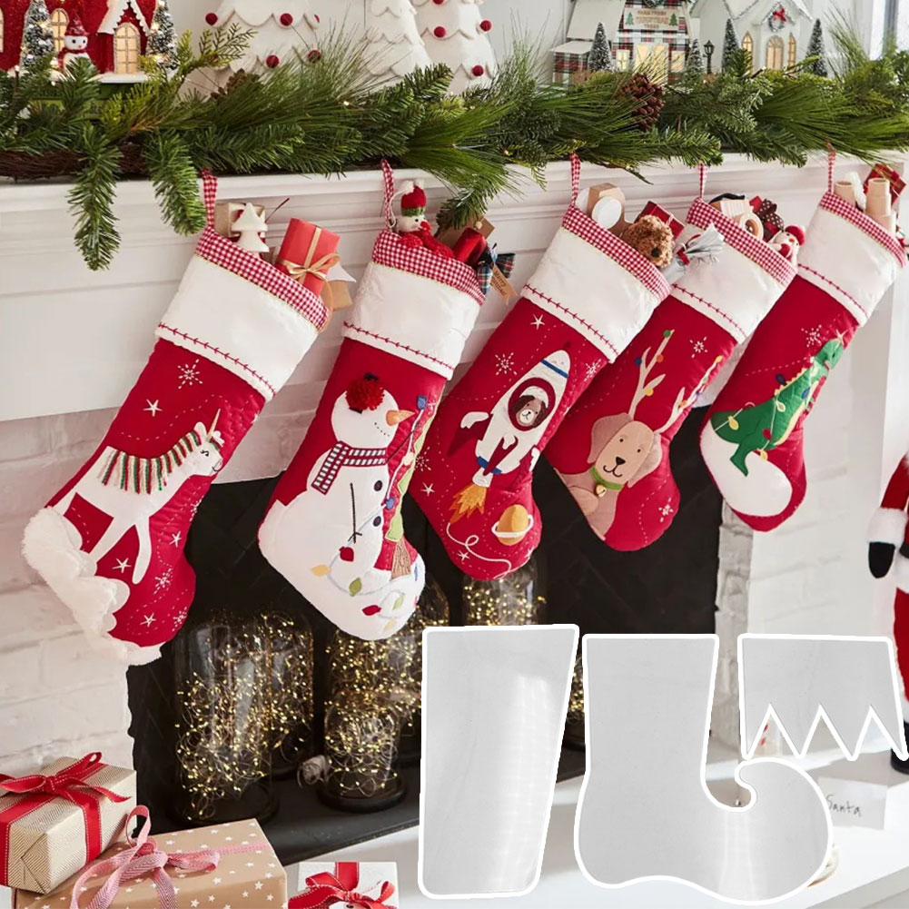 Embroidery Xmas Stocking - Персонализированный шаблон рождественских чулок для шитья,