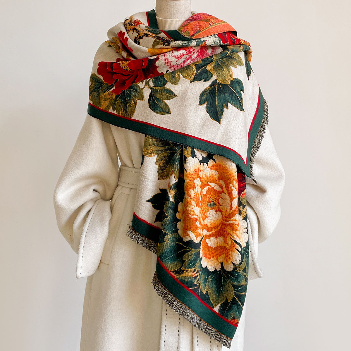 Embroidery Shawl - Новый китайский шарф-палантин из искусственного кашемира