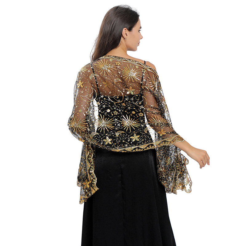 Embroidery Shawl - Блестящие вечерние платья с блестками, шали