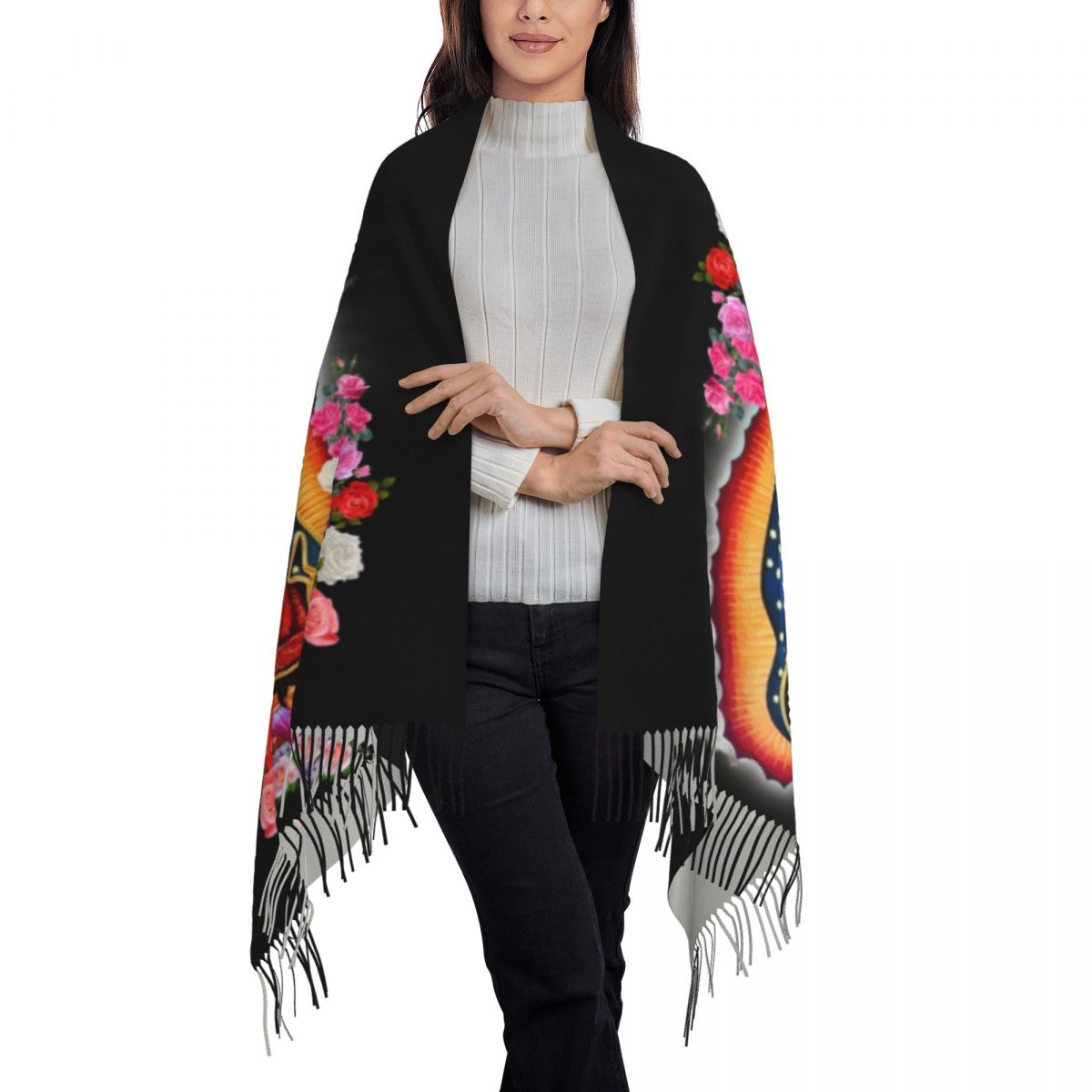 Шарф Девы Марии Гваделупской с – обзор и цена Embroidery Shawl