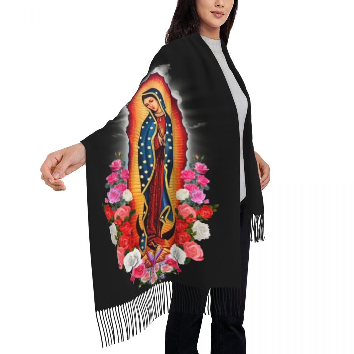 Шарф Девы Марии Гваделупской с – обзор и цена Embroidery Shawl