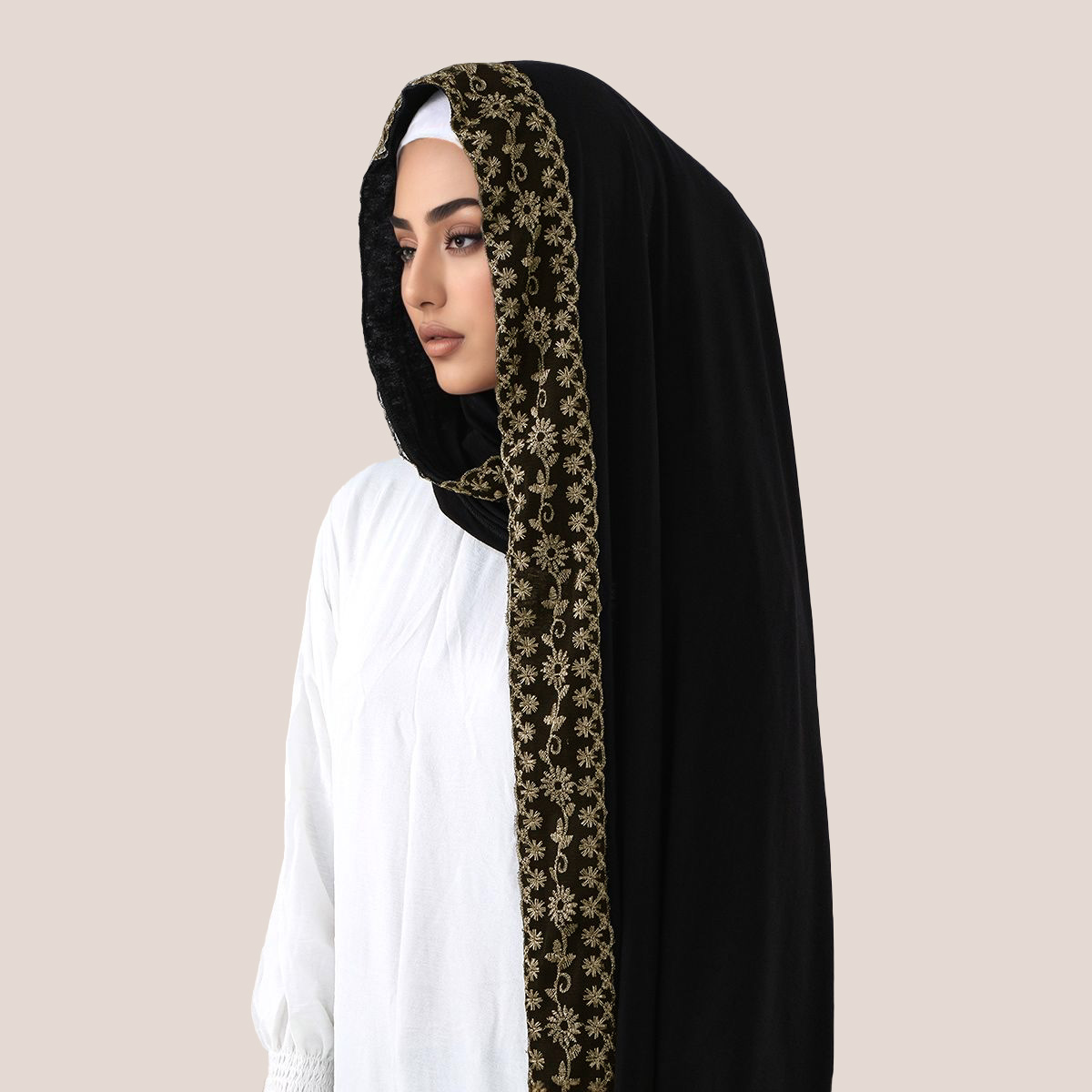 Хлопковый трикотаж с кружевной – обзор и цена Embroidery Shawl