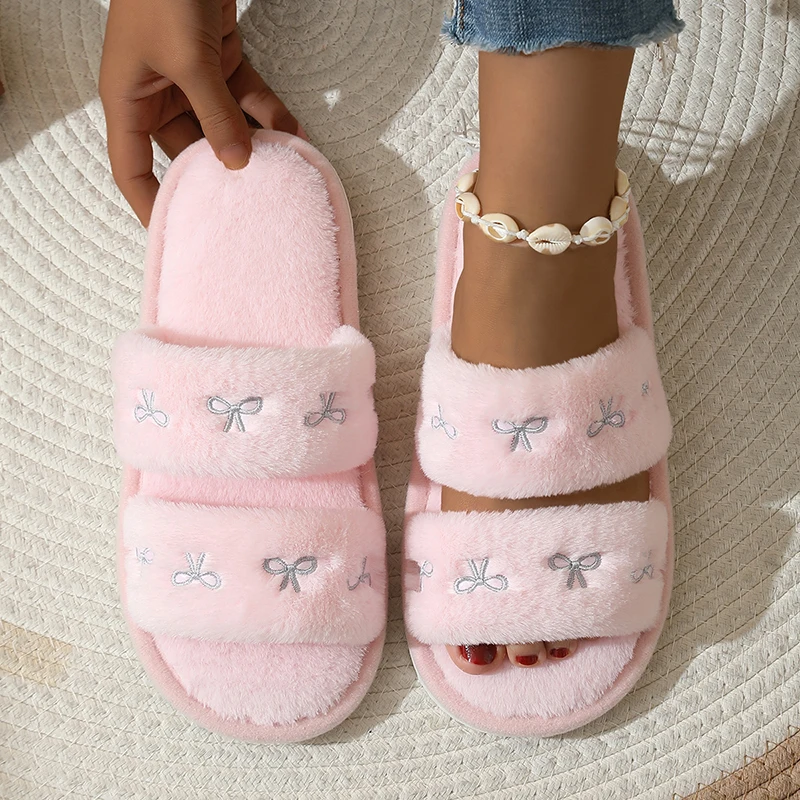 Модные пушистые тапочки с выши – обзор и цена Embroidery Shoes