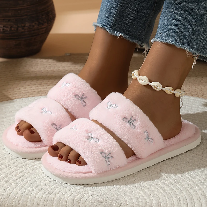 Модные пушистые тапочки с выши – обзор и цена Embroidery Shoes