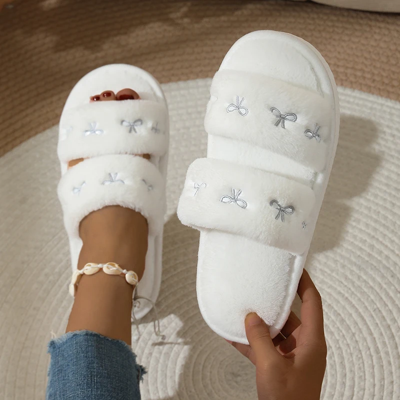Модные пушистые тапочки с выши – обзор и цена Embroidery Shoes
