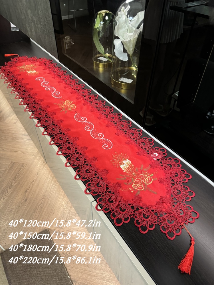 Красная рождественская скатерт – обзор и цена Embroidery Xmas
