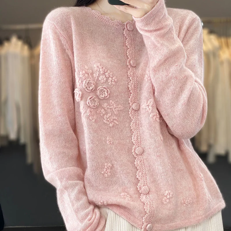 Женский кардиган из 100% чисто – обзор и цена Embroidery Thread Yarn