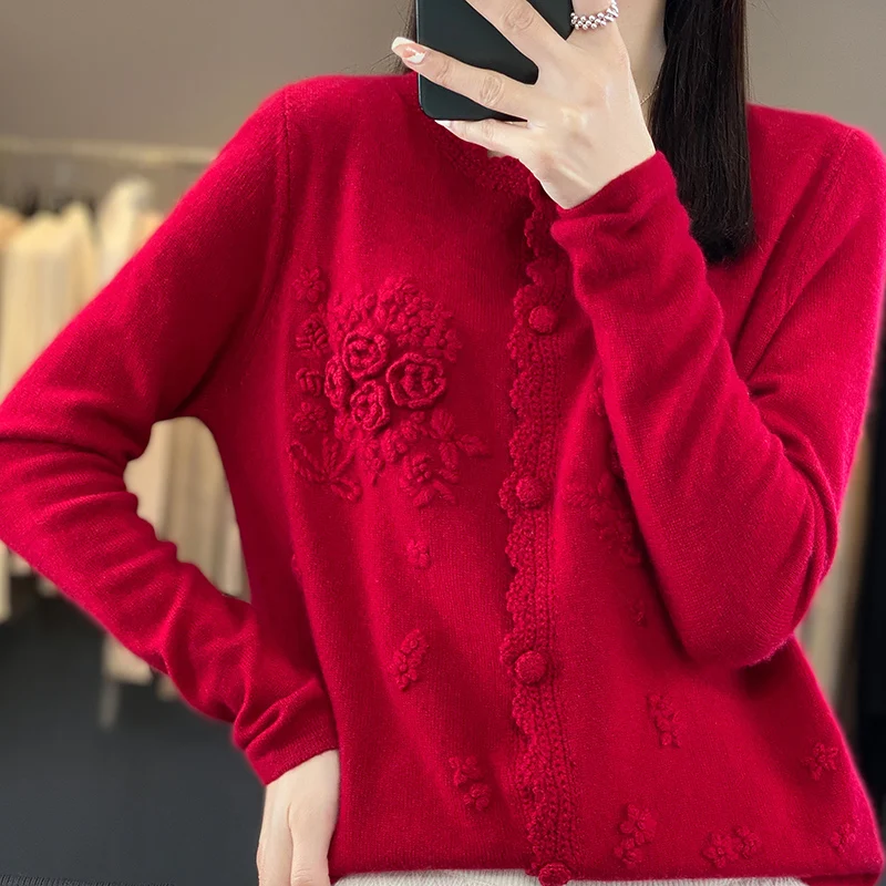 Женский кардиган из 100% чисто – обзор и цена Embroidery Thread Yarn