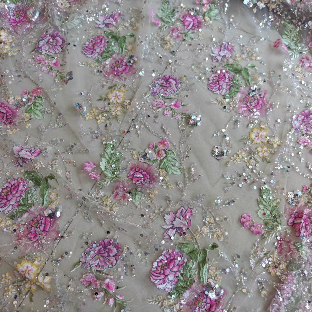 Роскошная кружевная ткань с би – обзор и цена Embroidery Beads