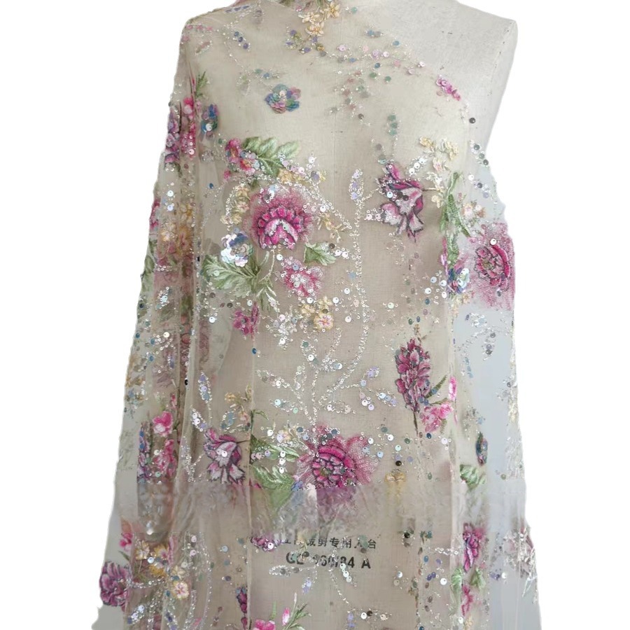 Роскошная кружевная ткань с би – обзор и цена Embroidery Beads