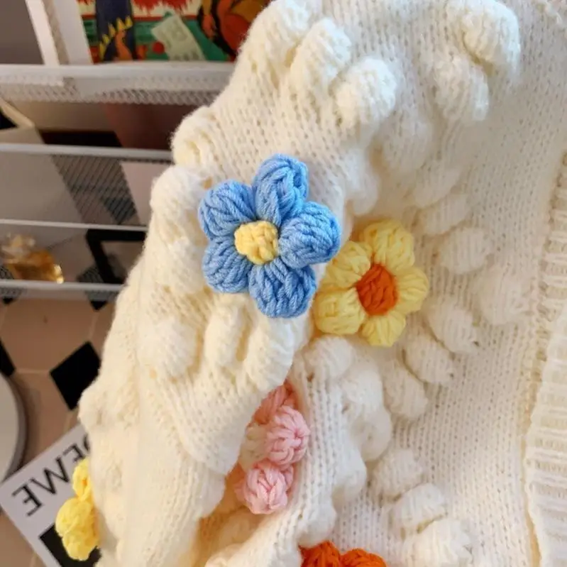 Kawaii свитер с 3D цветочной в – обзор и цена Embroidery Thread Yarn