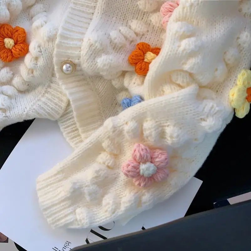 Kawaii свитер с 3D цветочной в – обзор и цена Embroidery Thread Yarn
